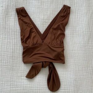 Urban Outfitters Crossback Halter Tie Tank Top Brown XS